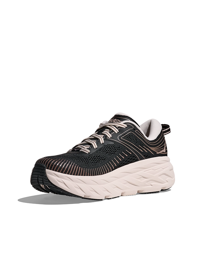 Hoka Bondi 7 Black / Rose Cream Dame
