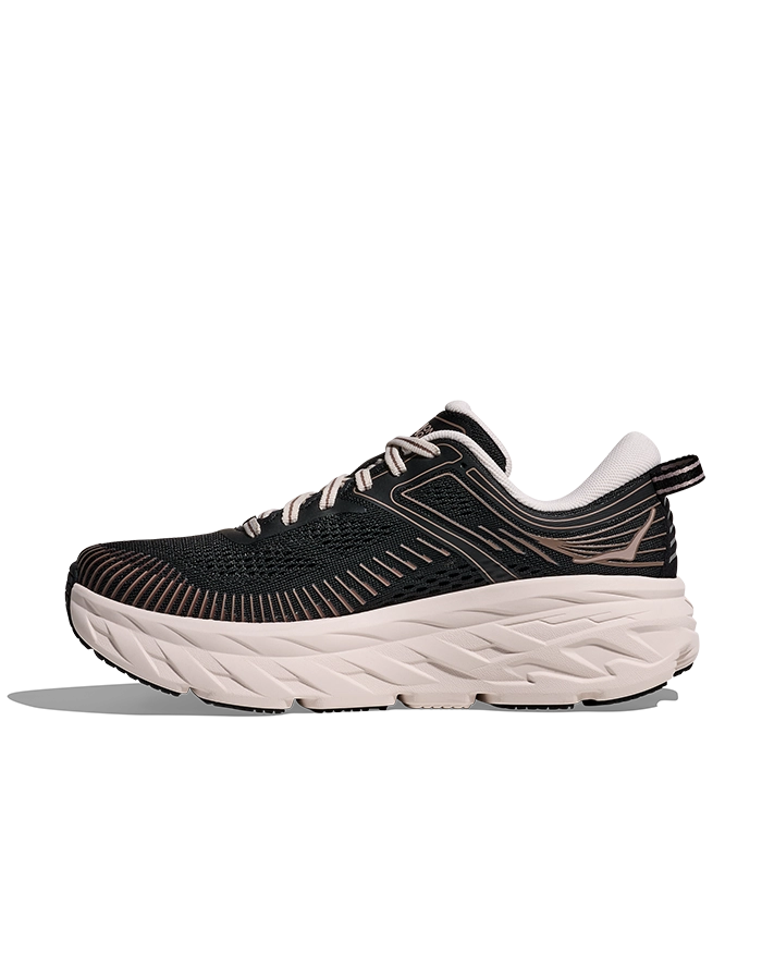 Hoka Bondi 7 Black / Rose Cream Dame