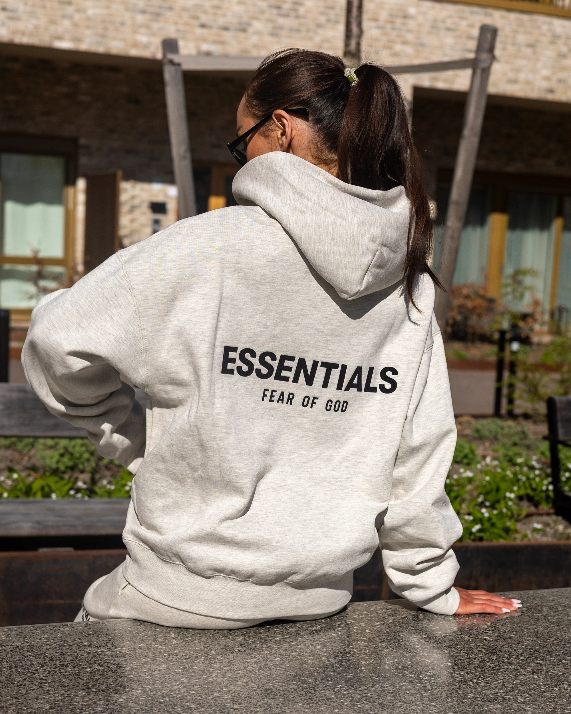 Fear Of God Essentials Hoodie Light Oat Meal