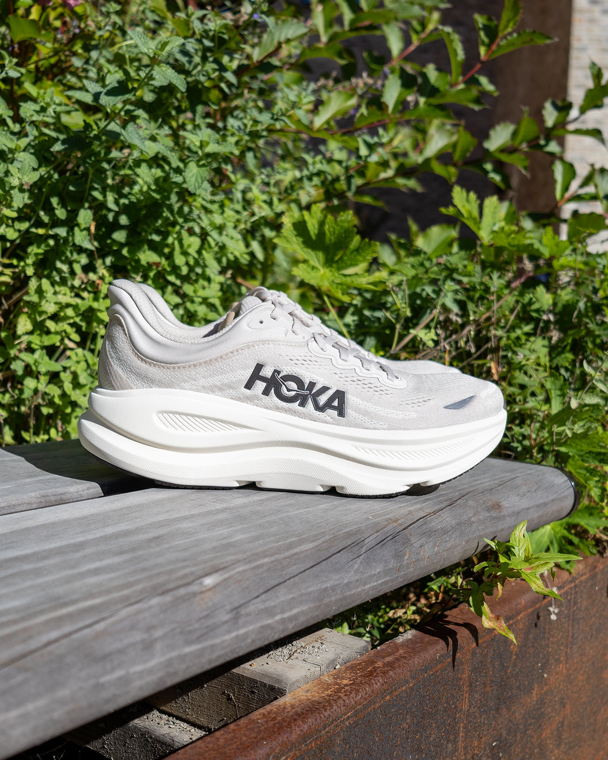 Hoka Bondi 9 River Rock Grey / Alabaster Herre